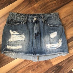 Distressed Jean Skirt